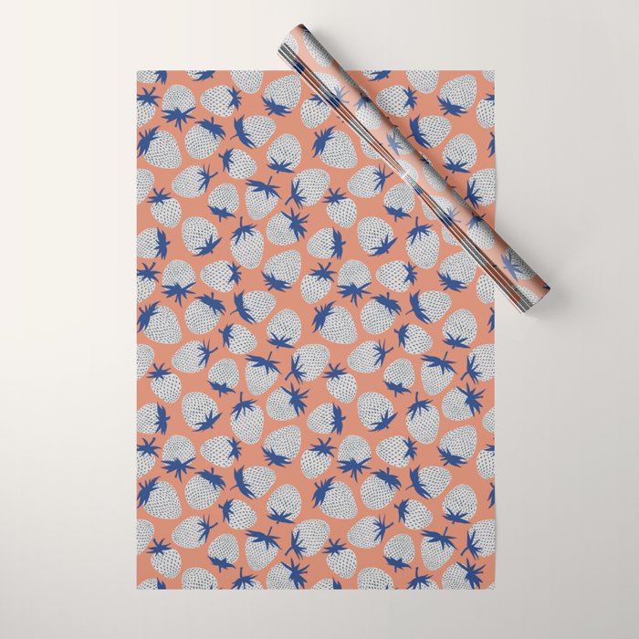 Inky Strawberries Wrapping Paper Gallery Image 1