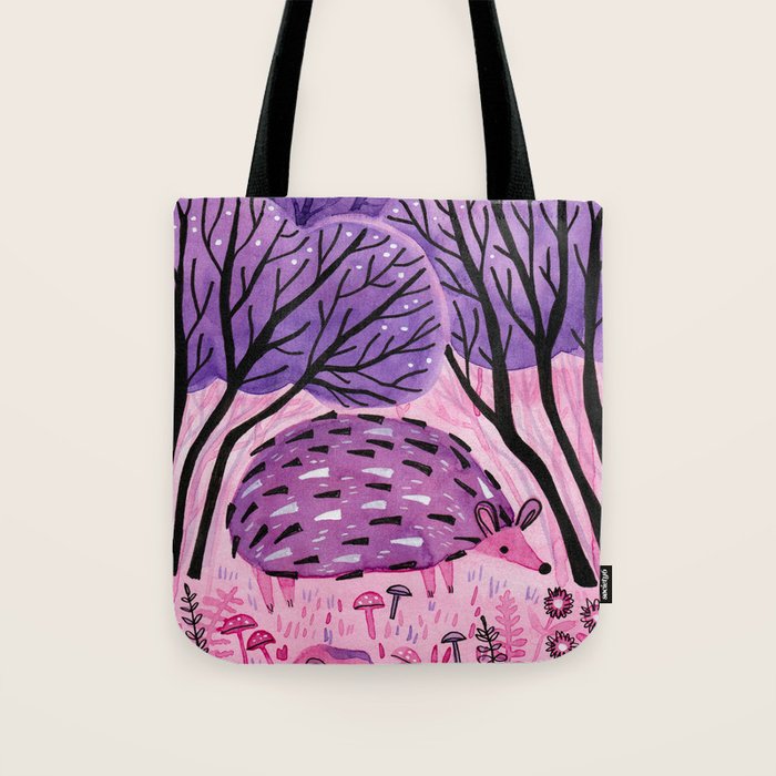 Purple Hedgehog Tote Bag Gallery Image 1