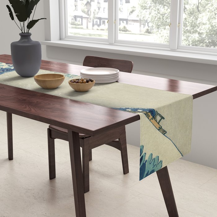 The Classic Japanese Great Wave off Kanagawa Print by Hokusai Table Runner Gallery Image 2