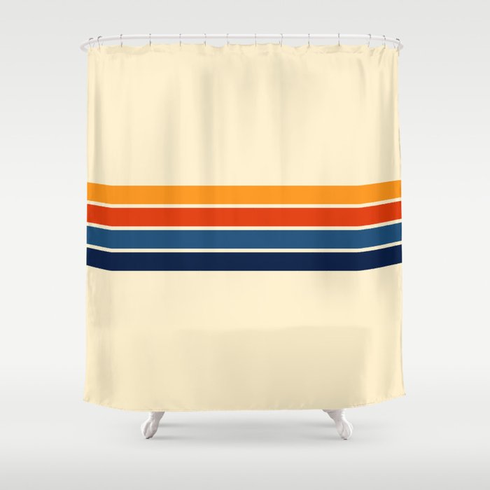 Classic Retro Stripes II Shower Curtain Gallery Image 1