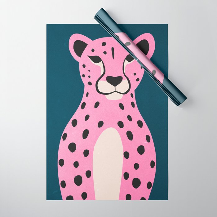 The Stare: Night Race Pink Cheetah Edition Wrapping Paper Gallery Image 1