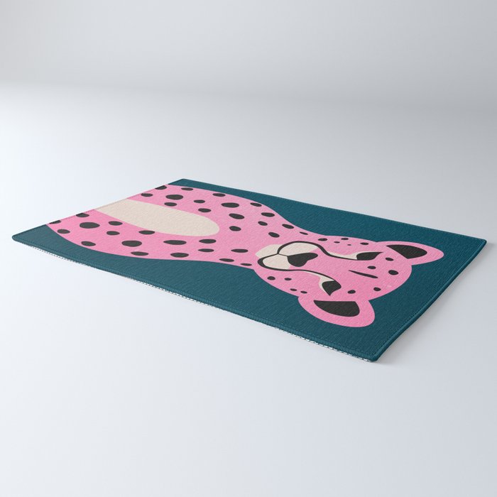 The Stare: Night Race Pink Cheetah Edition Rug Gallery Image 3
