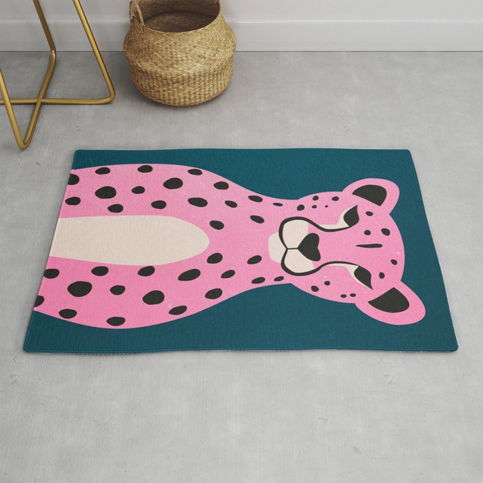 The Stare: Night Race Pink Cheetah Edition Rug Gallery Image 1