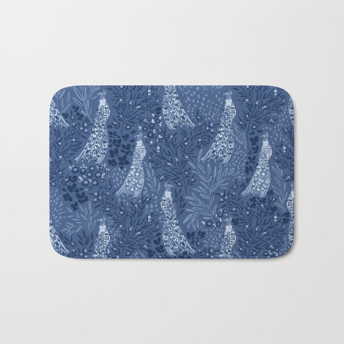 Midnight Peacock Bath Mat Gallery Image 1