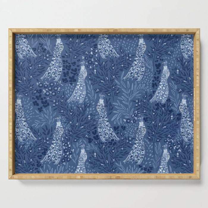 Midnight Peacock Serving Tray Gallery Image 1