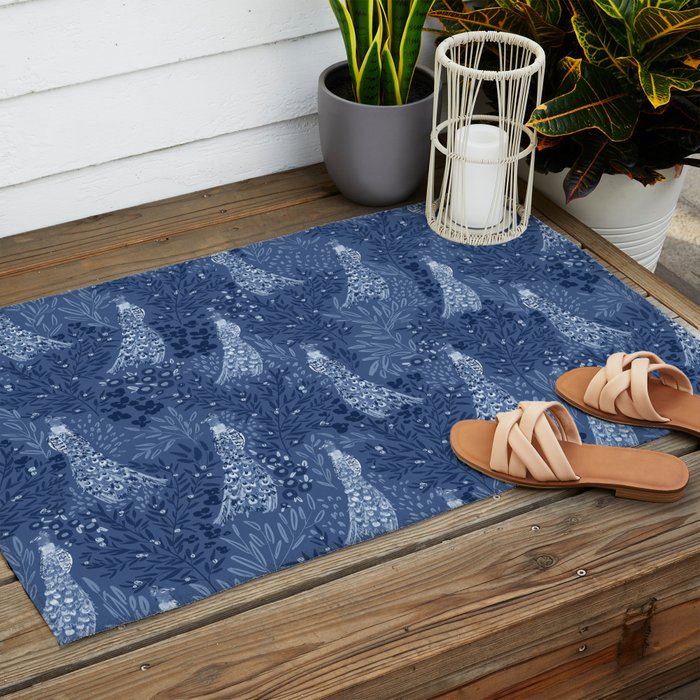 Midnight Peacock Outdoor Rug Gallery Image 2