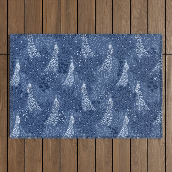 Midnight Peacock Outdoor Rug Gallery Image 1