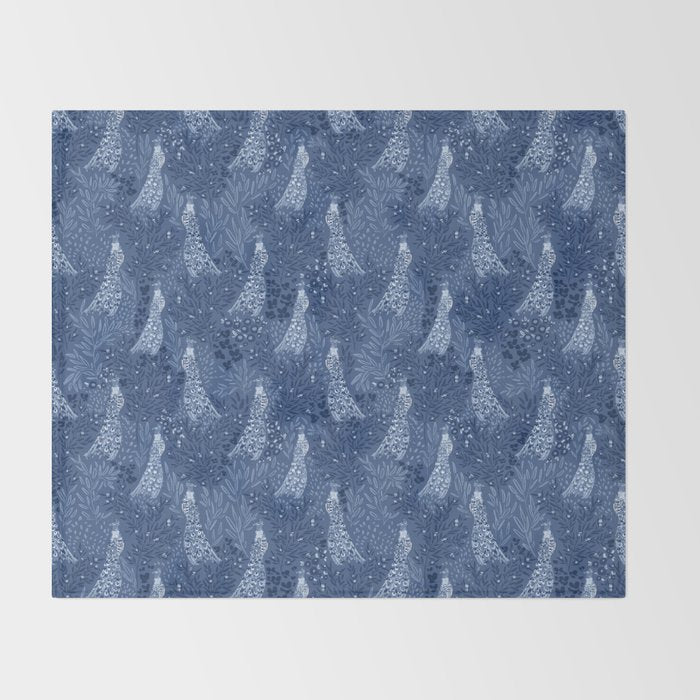 Midnight Peacock Throw Blanket Gallery Image 2