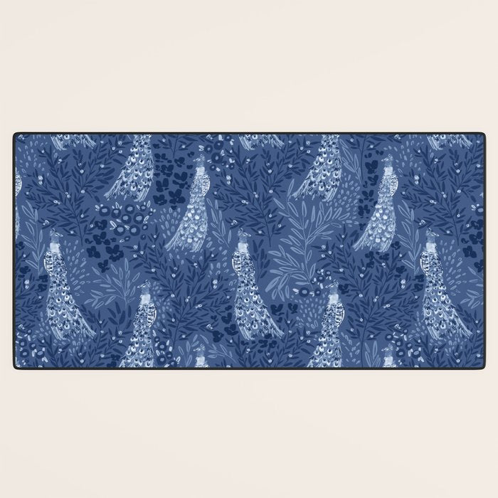 Midnight Peacock Desk Mat Gallery Image 3