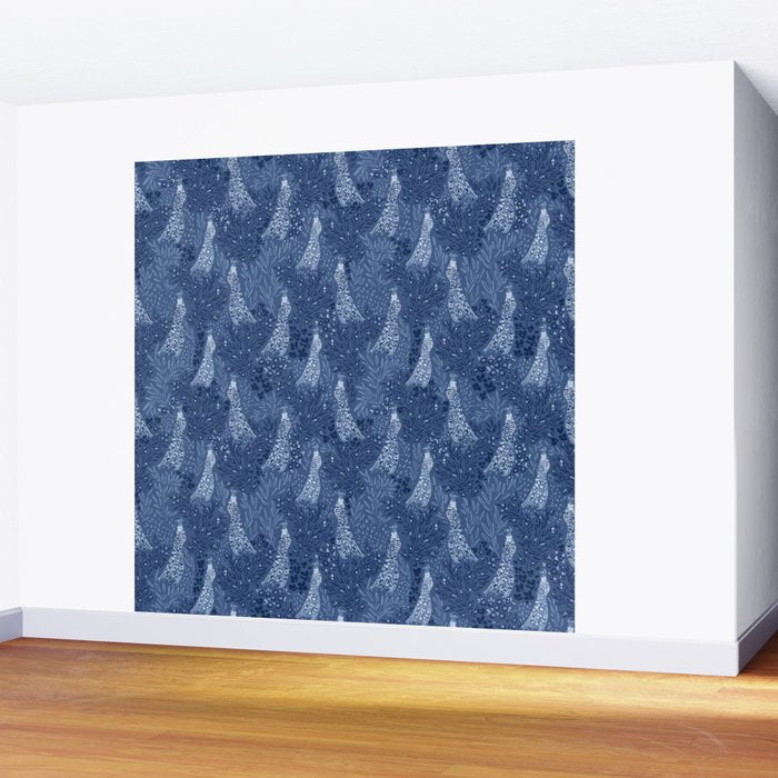 Midnight Peacock Wall Mural Gallery Image 2