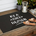 Be a Nice Human - White Type on Black Palette Outdoor Rug Gallery Image 2