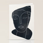 Lady Portrait Minimal Line Art Stationery Card Gallery Image 2