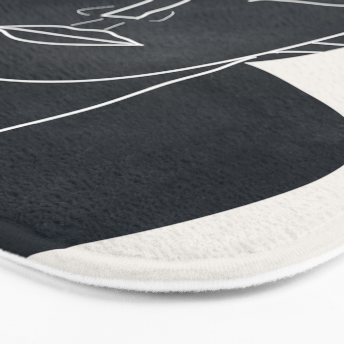 Lady Portrait Minimal Line Art Bath Mat Gallery Image 3