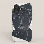 Lady Portrait Minimal Line Art iPhone Case Gallery Image 1