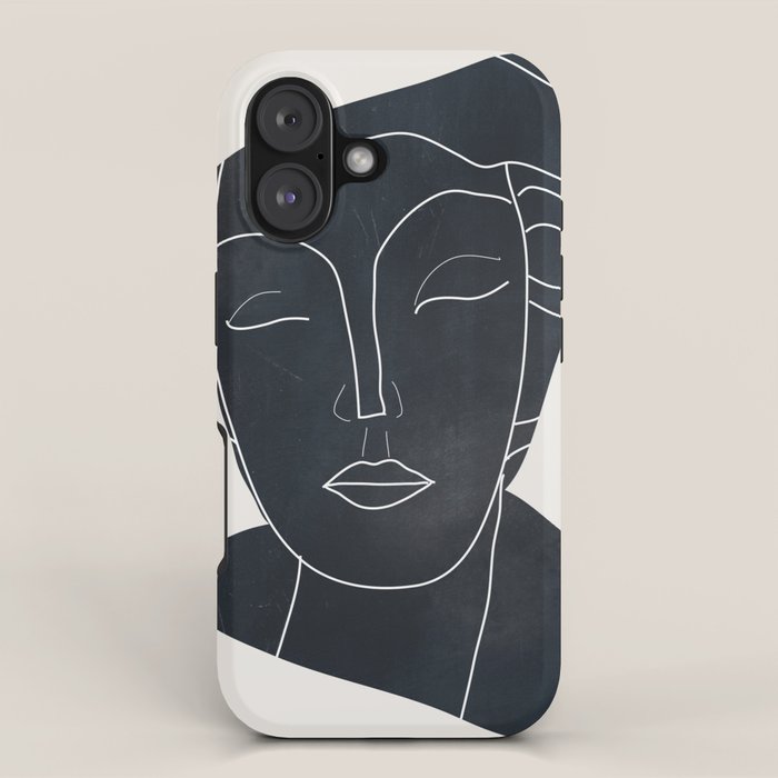 Lady Portrait Minimal Line Art iPhone Case Gallery Image 1