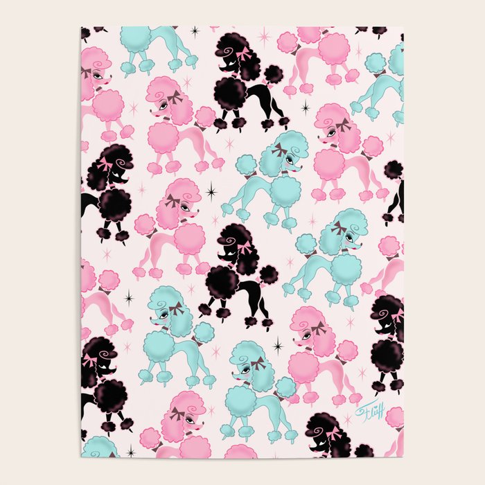 Poodlerama Retro Poodles Poster Gallery Image 1