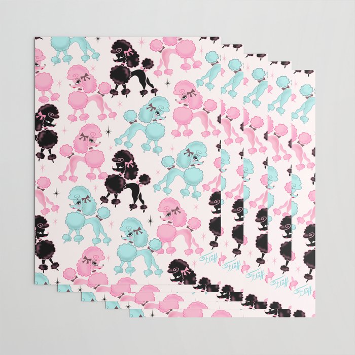 Poodlerama Retro Poodles Wrapping Paper Gallery Image 3