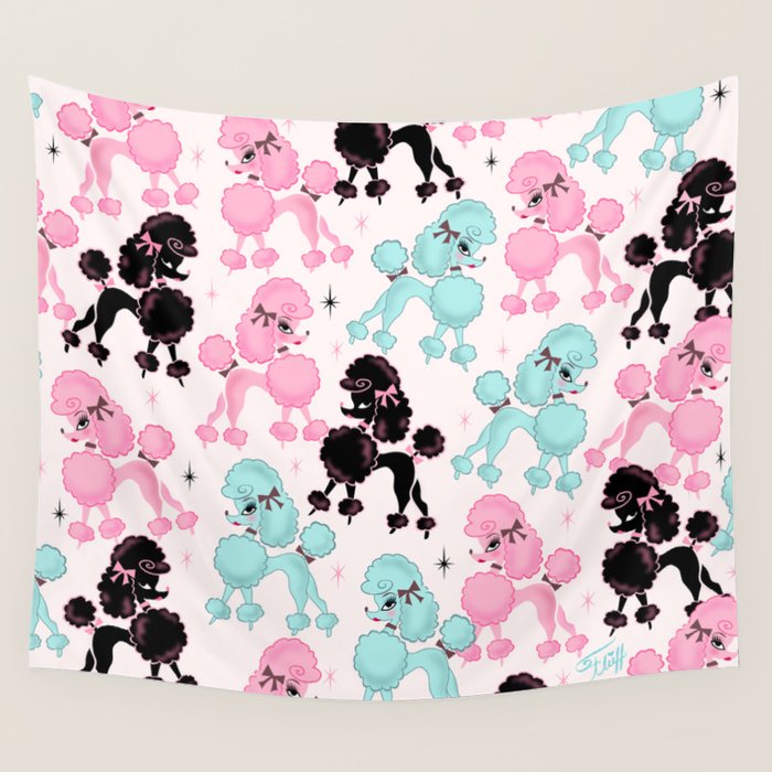Poodlerama Retro Poodles Wall Tapestry Gallery Image 4