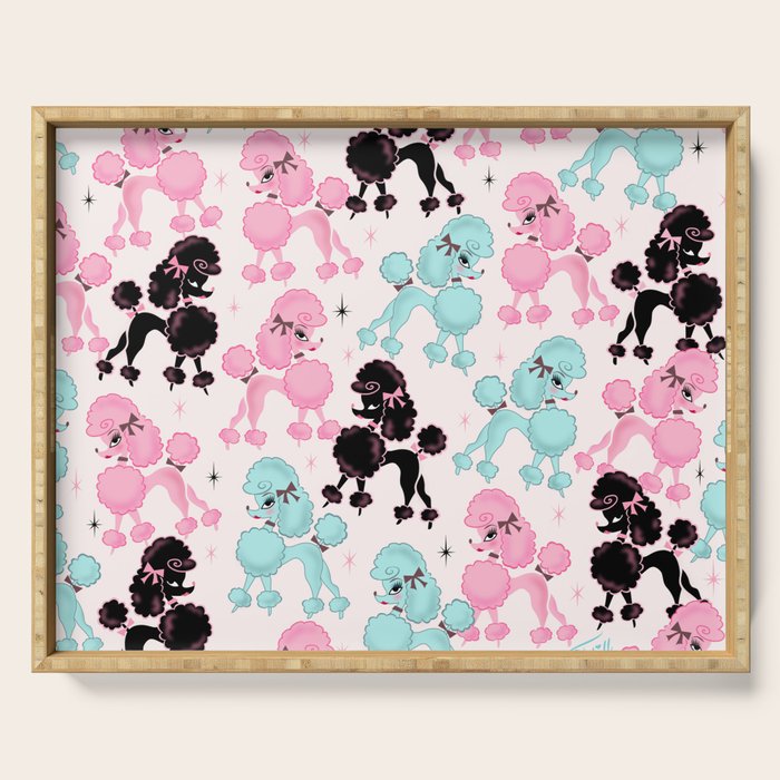 Poodlerama Retro Poodles Serving Tray Gallery Image 1