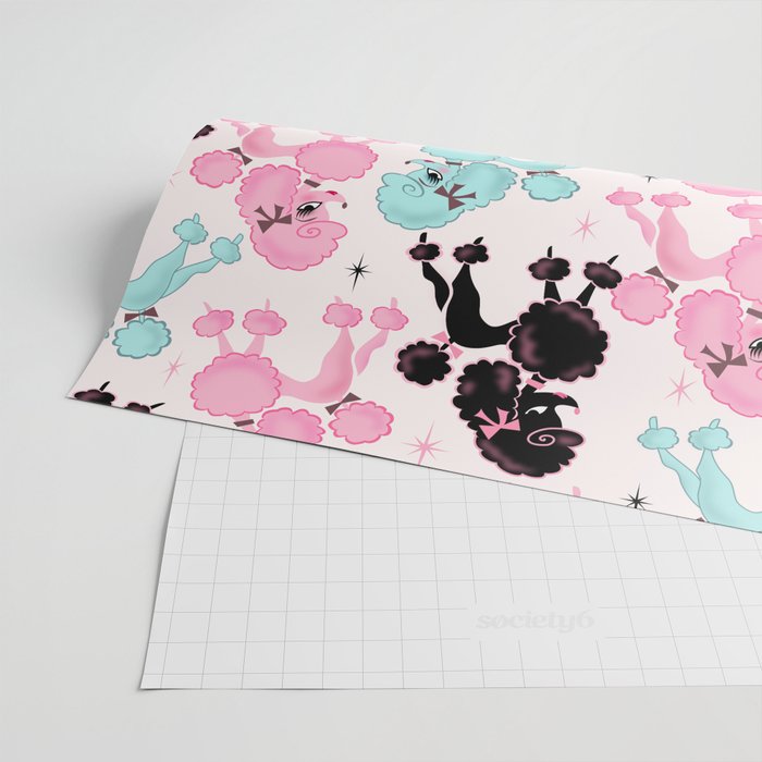 Poodlerama Retro Poodles Wrapping Paper Gallery Image 2