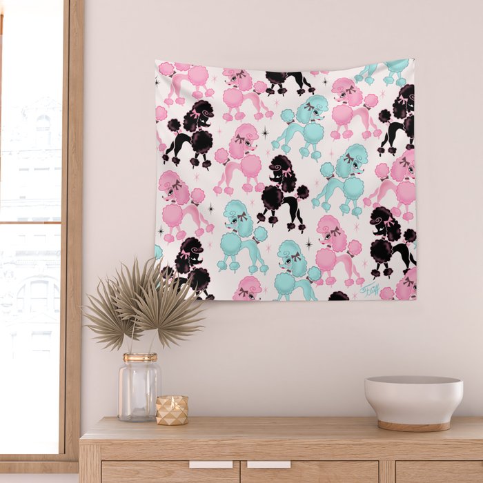 Poodlerama Retro Poodles Wall Tapestry Gallery Image 2