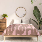 Mid Century Modern Contemporary Loop Pattern in Mocha Brown and Pink Comforter Gallery Image 3