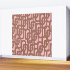 Mid Century Modern Contemporary Loop Pattern in Mocha Brown and Pink Wall Mural Gallery Image 2