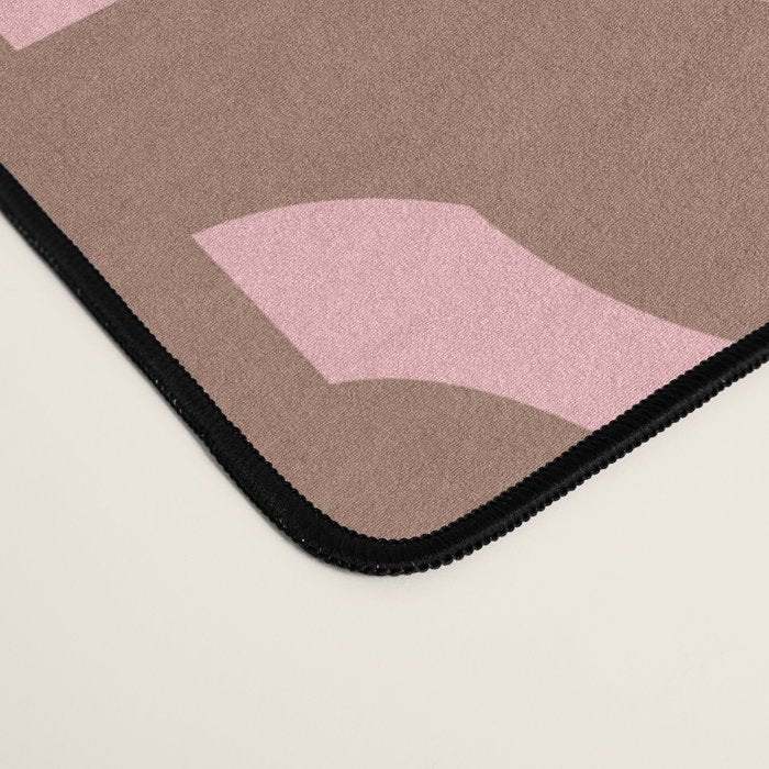 Mid Century Modern Contemporary Loop Pattern in Mocha Brown and Pink Desk Mat Gallery Image 4