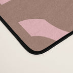 Mid Century Modern Contemporary Loop Pattern in Mocha Brown and Pink Desk Mat Gallery Image 4