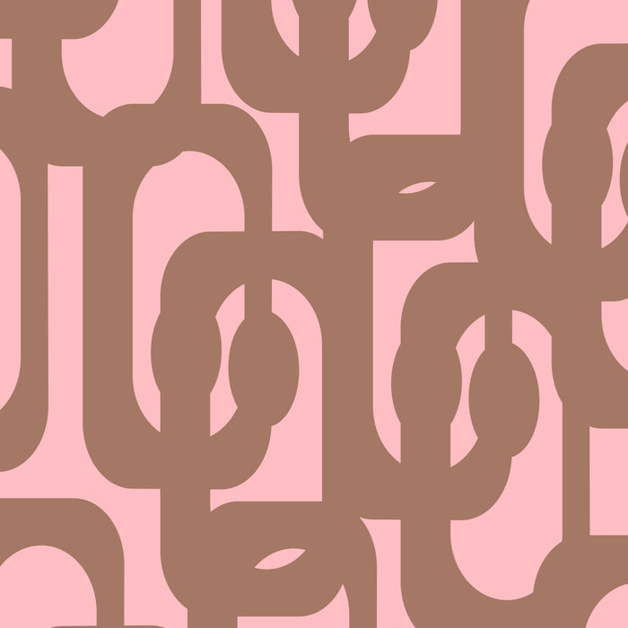Mid Century Modern Contemporary Loop Pattern in Mocha Brown and Pink Coffee Mug Gallery Image 2