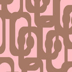 Mid Century Modern Contemporary Loop Pattern in Mocha Brown and Pink Coffee Mug Gallery Image 2