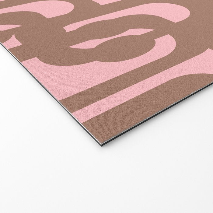 Mid Century Modern Contemporary Loop Pattern in Mocha Brown and Pink Welcome Mat Gallery Image 2