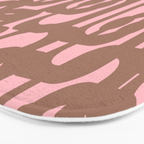 Mid Century Modern Contemporary Loop Pattern in Mocha Brown and Pink Bath Mat Gallery Image 3