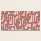 Mid Century Modern Contemporary Loop Pattern in Mocha Brown and Pink Desk Mat Gallery Image 3