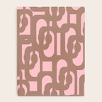 Mid Century Modern Contemporary Loop Pattern in Mocha Brown and Pink Notebook Gallery Image 4