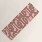 Mid Century Modern Contemporary Loop Pattern in Mocha Brown and Pink Yoga Mat Gallery Image 1
