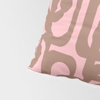 Mid Century Modern Contemporary Loop Pattern in Mocha Brown and Pink Pillow Sham Gallery Image 4