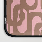Mid Century Modern Contemporary Loop Pattern in Mocha Brown and Pink Laptop Sleeve Gallery Image 3
