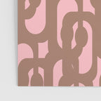 Mid Century Modern Contemporary Loop Pattern in Mocha Brown and Pink Poster Gallery Image 3