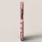 Mid Century Modern Contemporary Loop Pattern in Mocha Brown and Pink iPhone Case Gallery Image 2