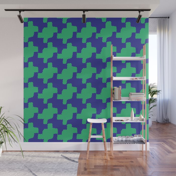  Ocean Crinkle Houndstooth Wall Mural Gallery Image 1