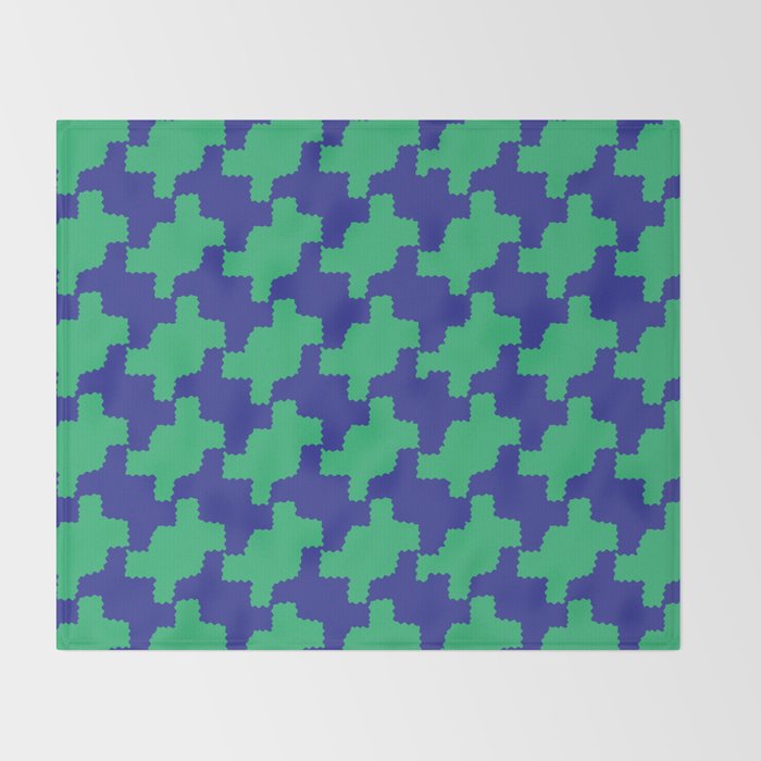  Ocean Crinkle Houndstooth Throw Blanket Gallery Image 2