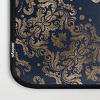 Luxury Fleur-de-lis Ornament - gold and dark blue Laptop Sleeve Gallery Image 3