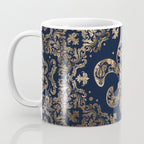 Luxury Fleur-de-lis Ornament - gold and dark blue Coffee Mug Gallery Image 3