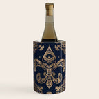 Luxury Fleur-de-lis Ornament - gold and dark blue Wine Chiller Gallery Image 1