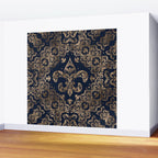 Luxury Fleur-de-lis Ornament - gold and dark blue Wall Mural Gallery Image 2