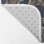 Luxury Fleur-de-lis Ornament - gold and dark blue Bath Mat Gallery Image 2