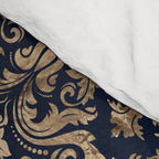 Luxury Fleur-de-lis Ornament - gold and dark blue Comforter Gallery Image 4