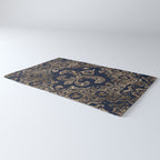 Luxury Fleur-de-lis Ornament - gold and dark blue Rug Gallery Image 3