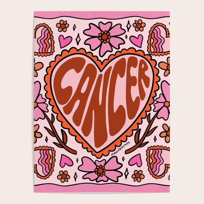 Cancer Zodiac Heart Poster Gallery Image 1